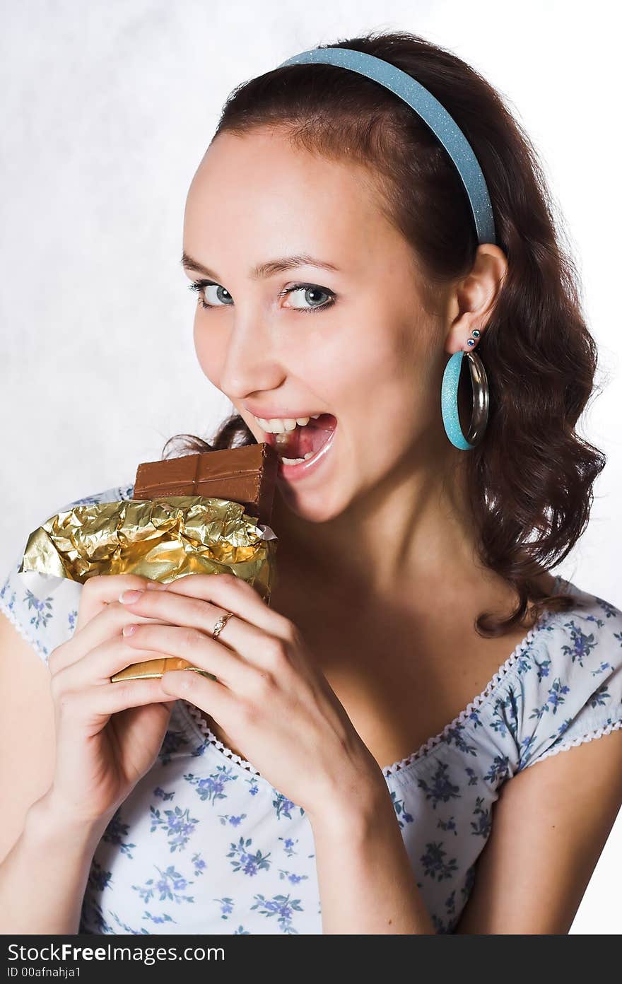 Young beautiful girl with chokolate. Young beautiful girl with chokolate