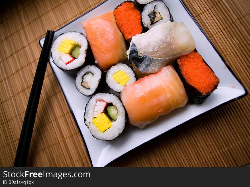 Assorted Sushi On Plate