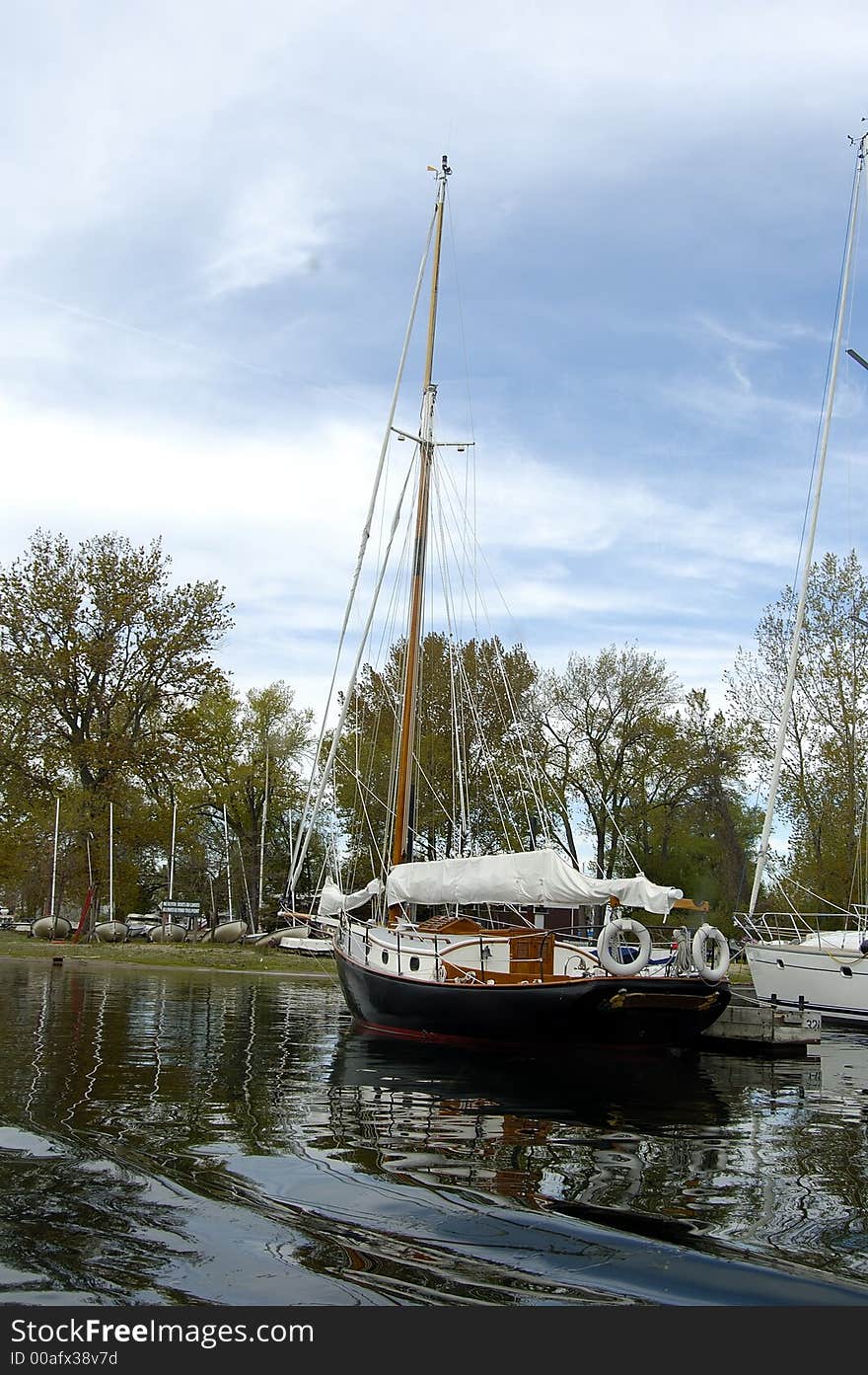 Portrait shot of a boat in Toronto Marina. Portrait shot of a boat in Toronto Marina