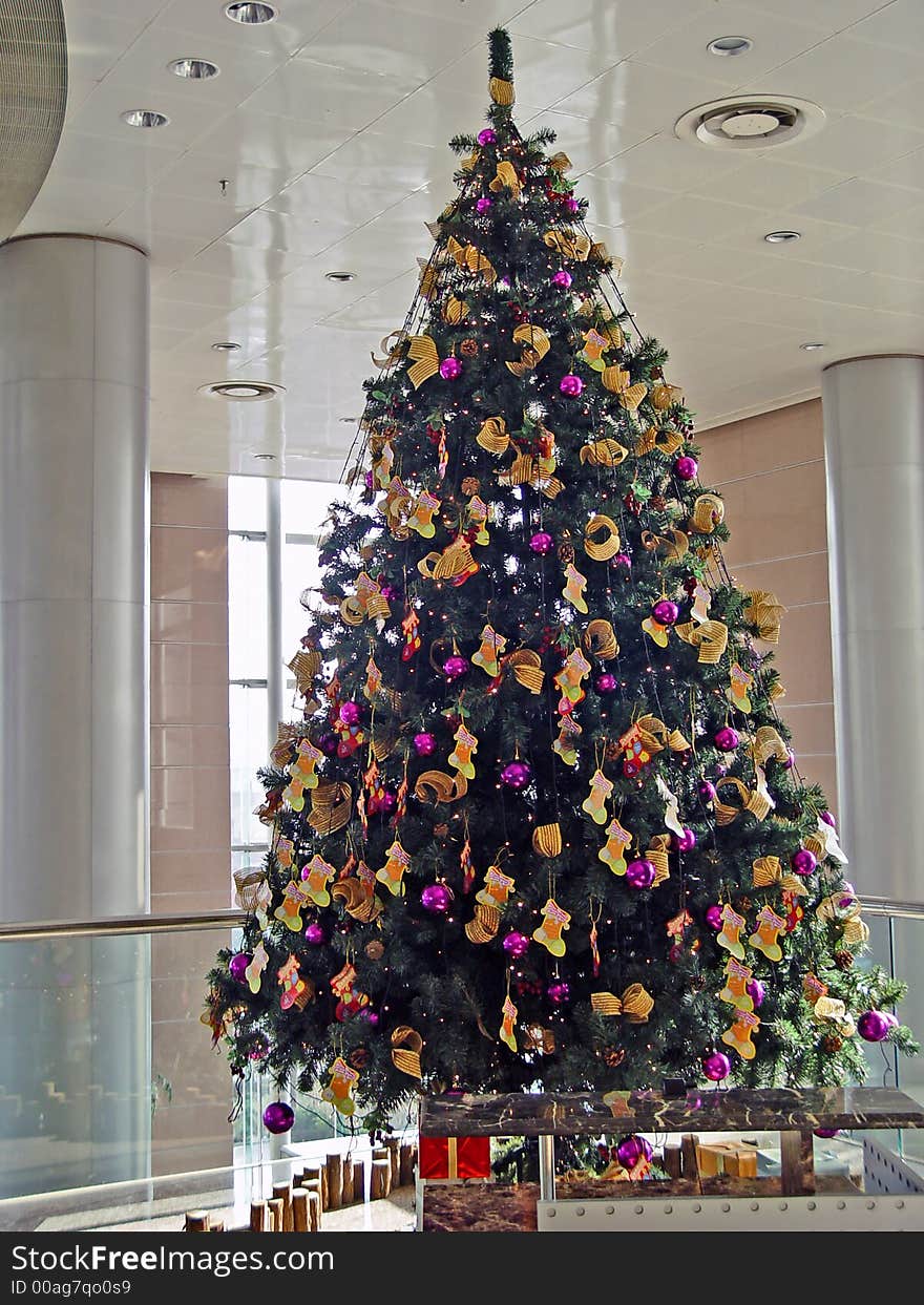 Christmas Ornaments on a Christmas tree