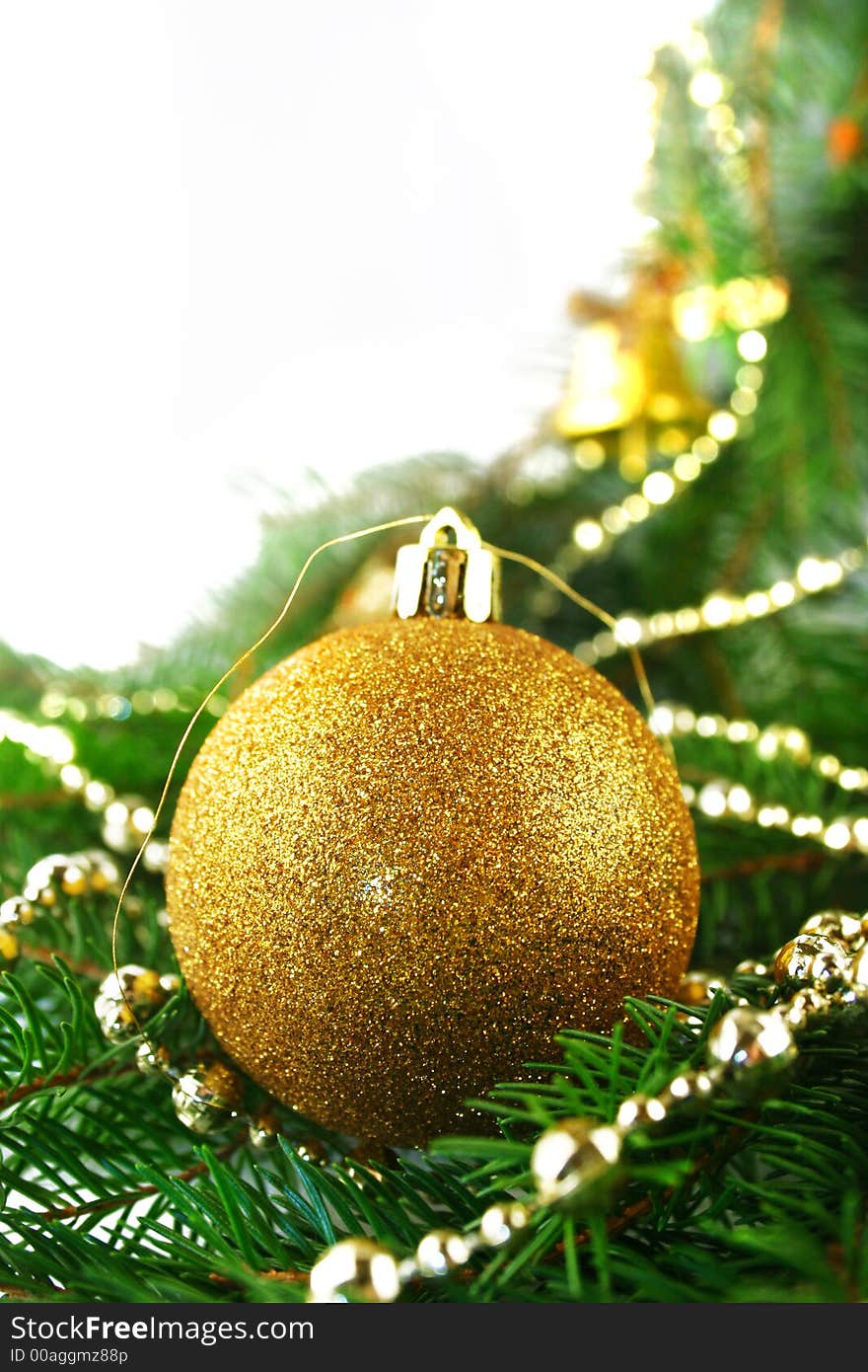 Christmas bauble on a white background