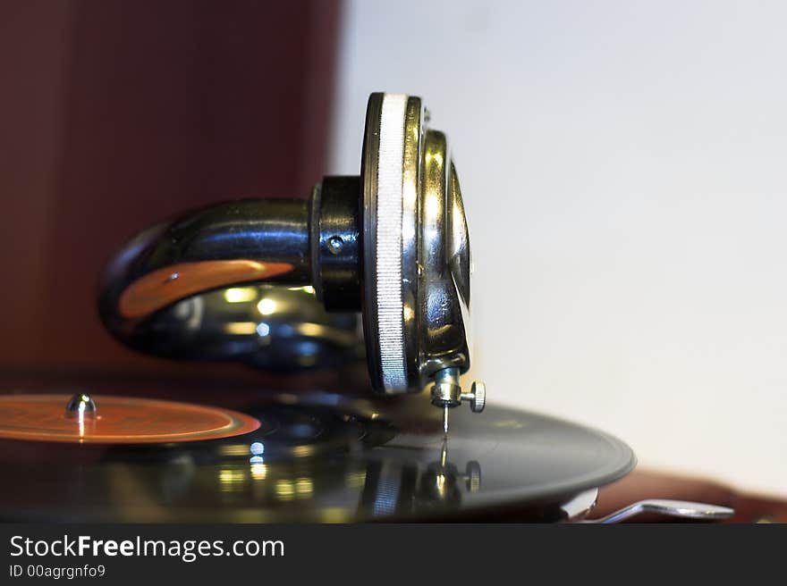 Old Gramophone With Reflection