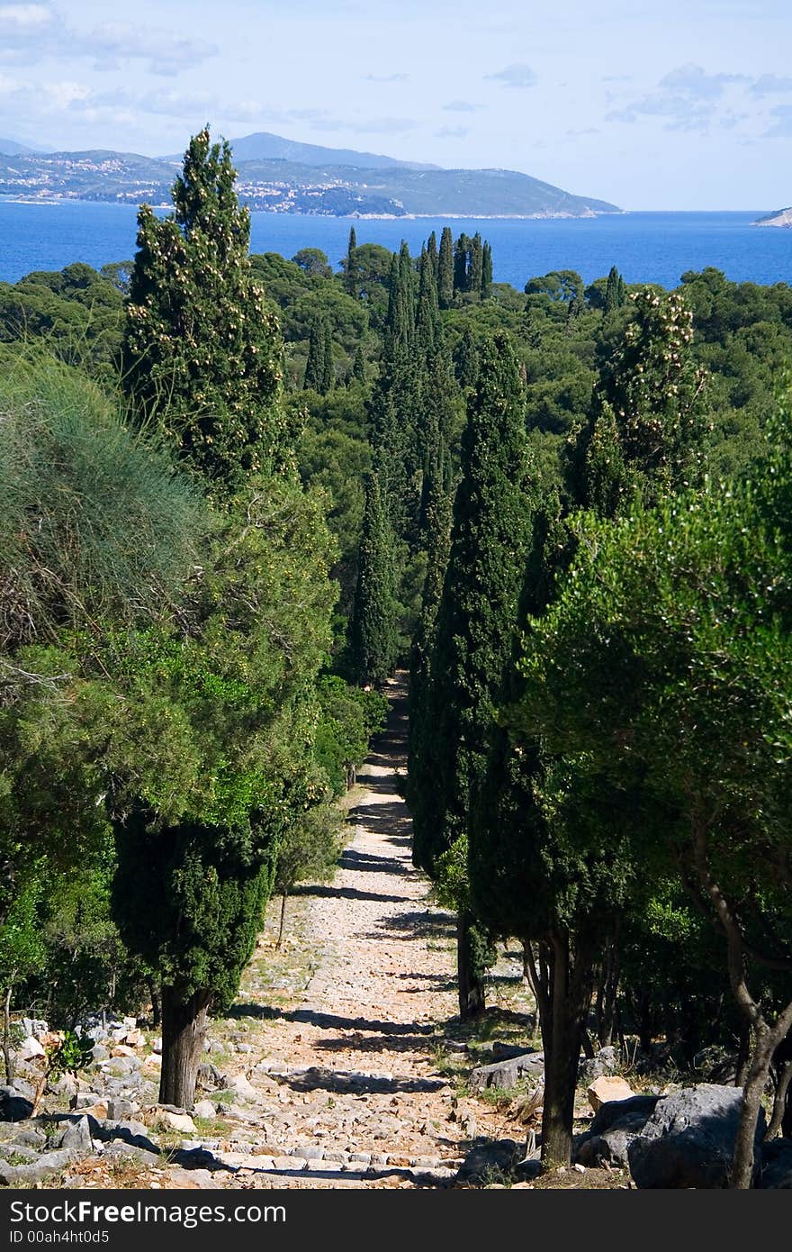 The Path to Paradise, which connect Fort Royale to the Benedictine Monastery on the Island of Lokrum. The Path to Paradise, which connect Fort Royale to the Benedictine Monastery on the Island of Lokrum