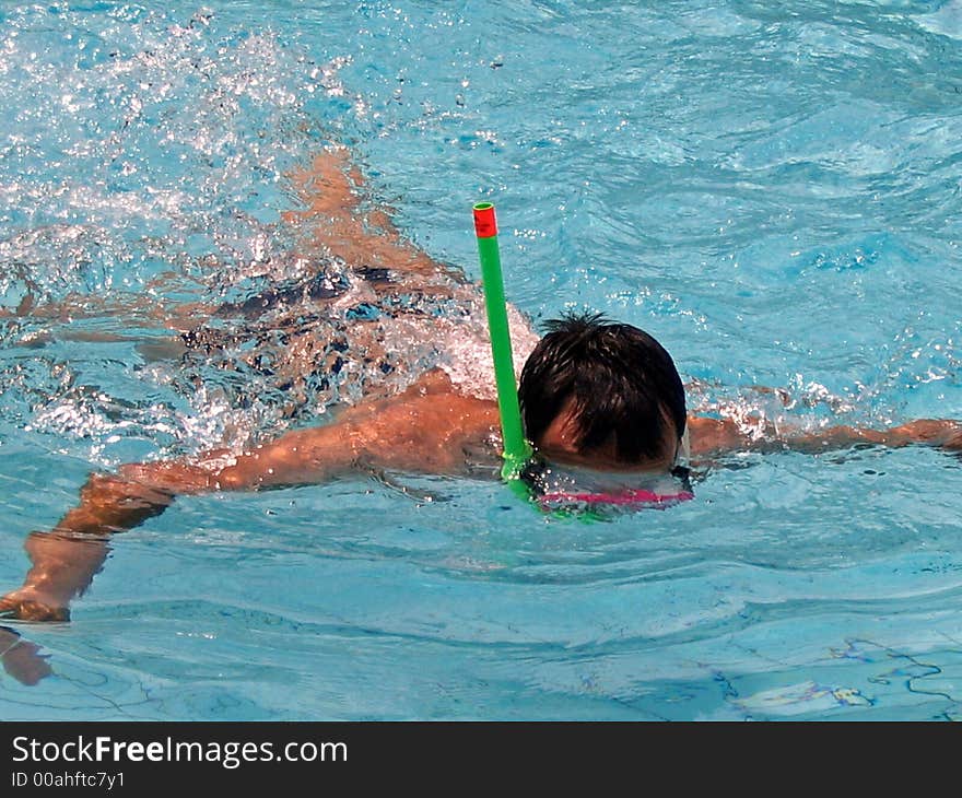 Action in water - Man swiming in pool. Action in water - Man swiming in pool