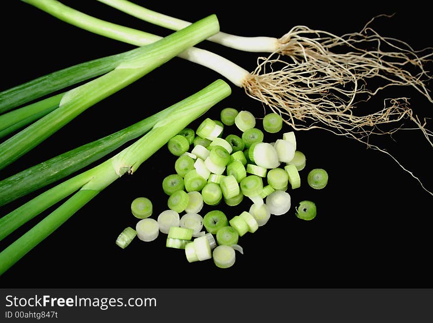 Fresh diced shallots fron the vegetable garden. Fresh diced shallots fron the vegetable garden.