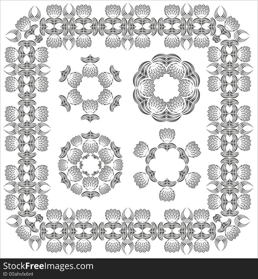 Page borders and corner elements. Vector. Page borders and corner elements. Vector.