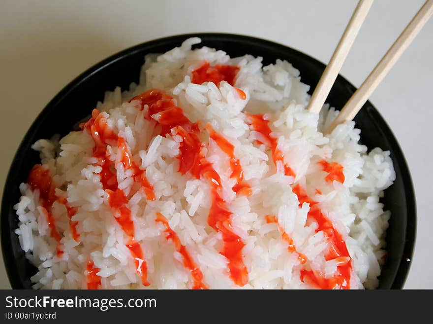 Steamed rice with Sweet & sour sauce