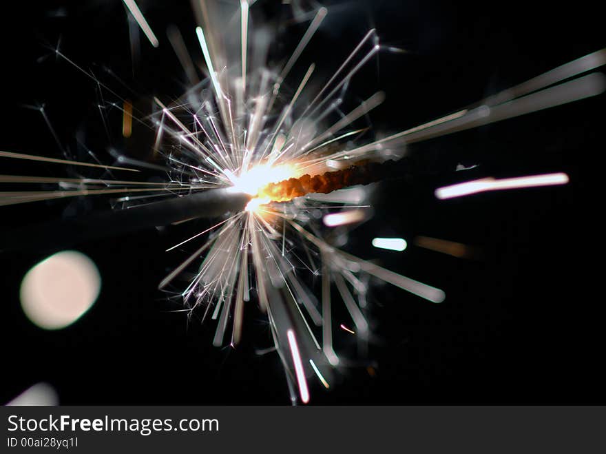 Sparkler stars on black background