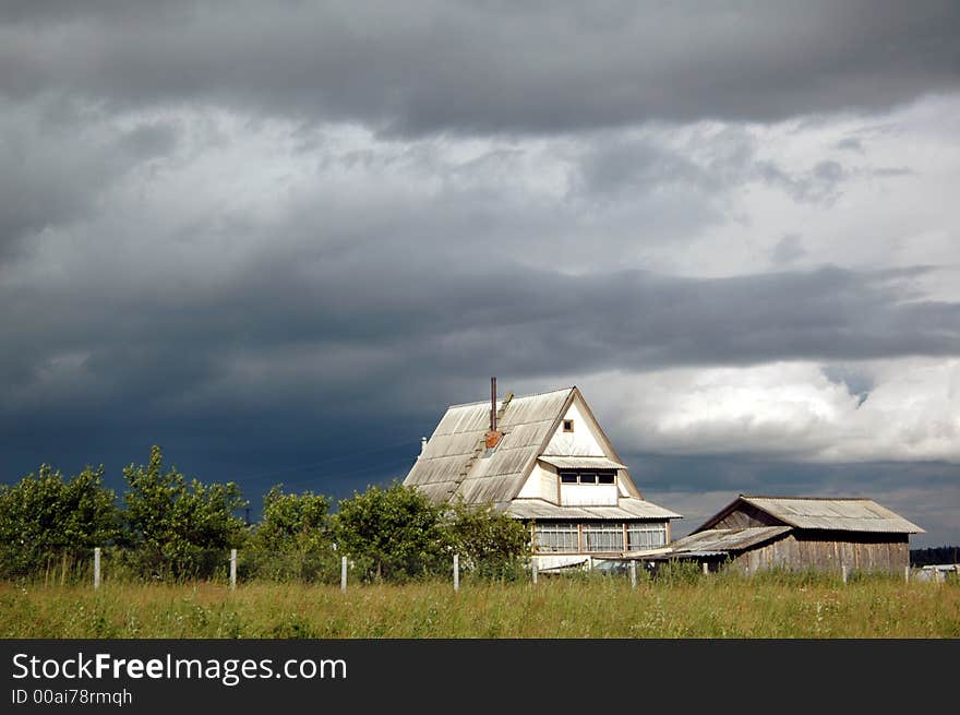 Russian country house in summer