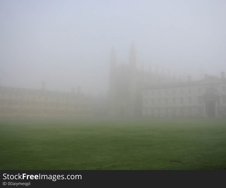 King's College on a very misty day, Cambridge. King's College on a very misty day, Cambridge