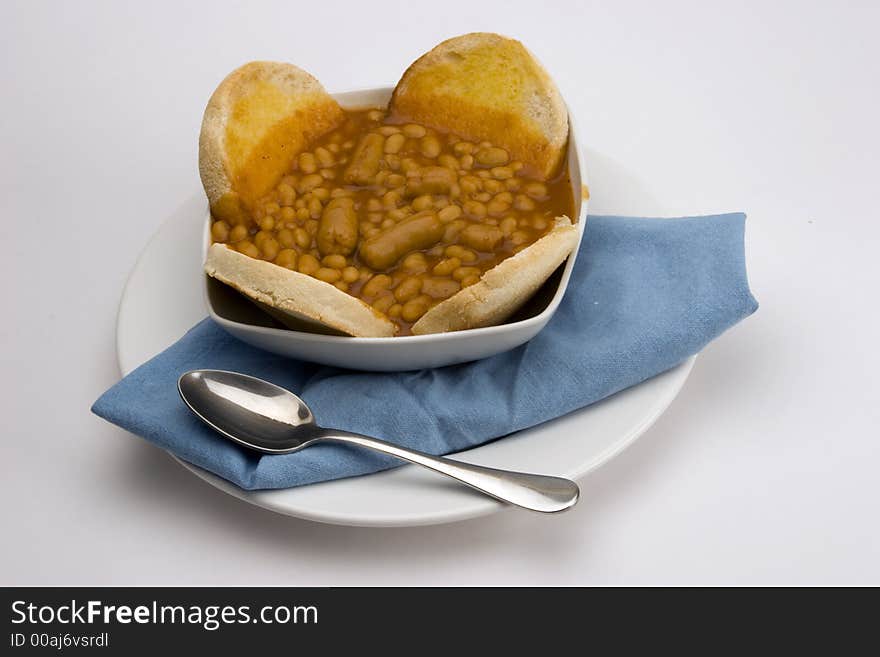 Baked beans with English muffin