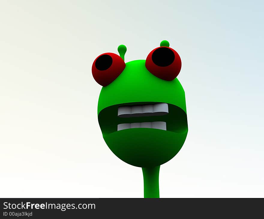 A computer created image of a alien a traditional little green man. A computer created image of a alien a traditional little green man.