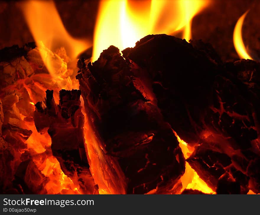 Beautiful glow background from a real fire. Beautiful glow background from a real fire