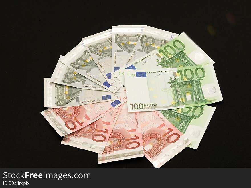 European money in different wievs