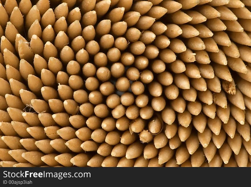 Circular background of tips of toothpicks. Circular background of tips of toothpicks