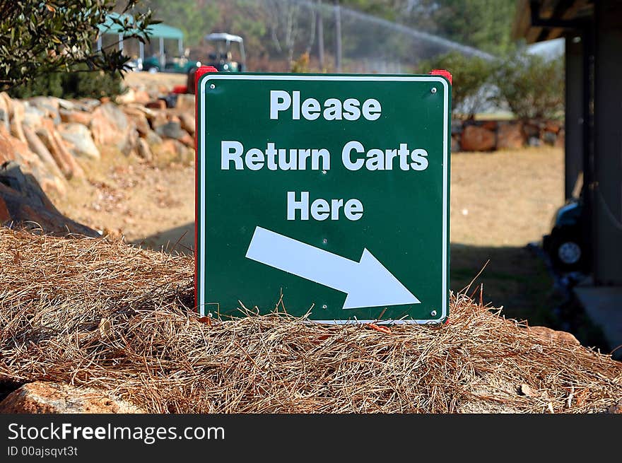 Photographed golf cart sign at local course in Georgia.