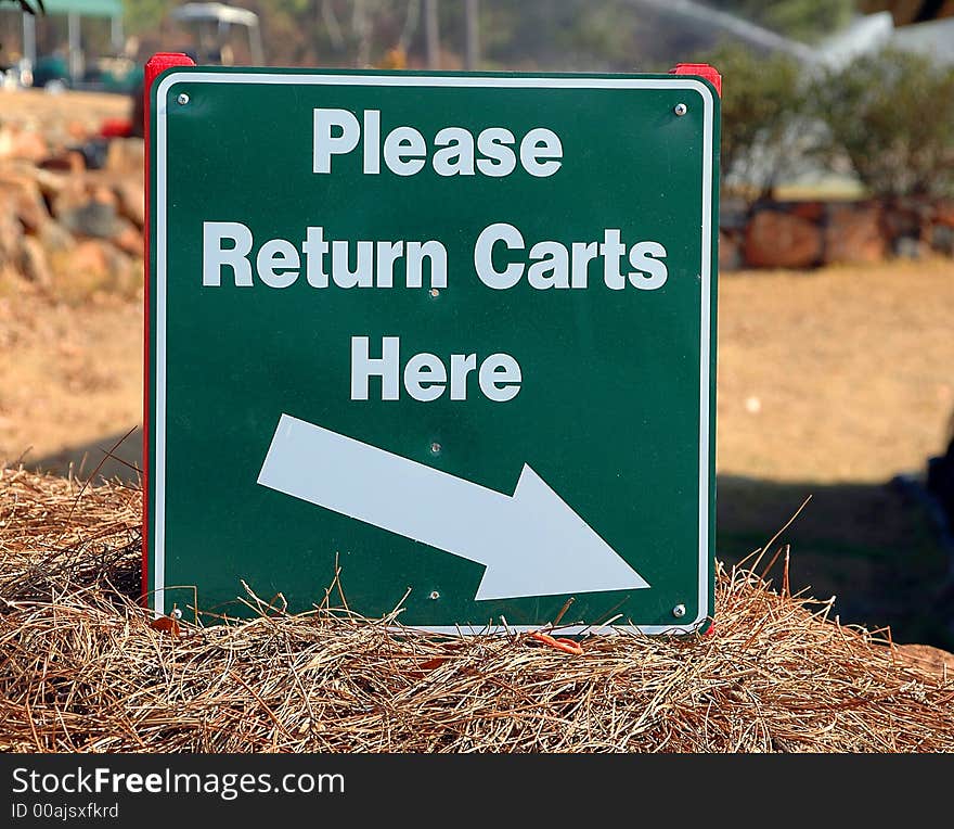 Photographed golf cart sign at local course in Georgia.