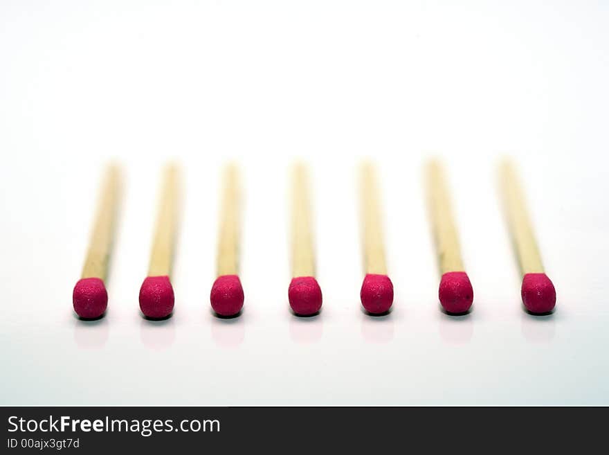 Some matches and a white background