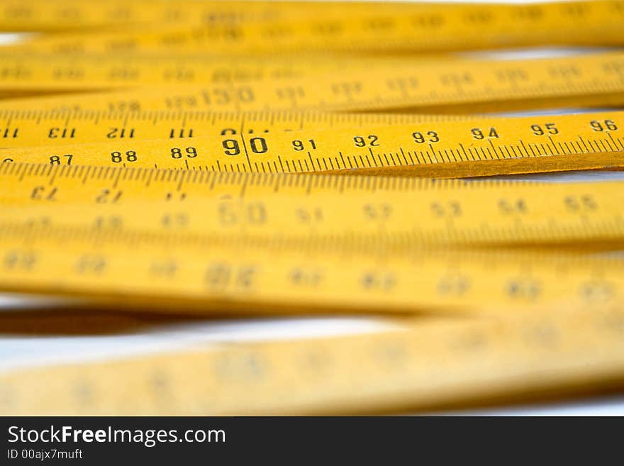 A meter and a white background. A meter and a white background