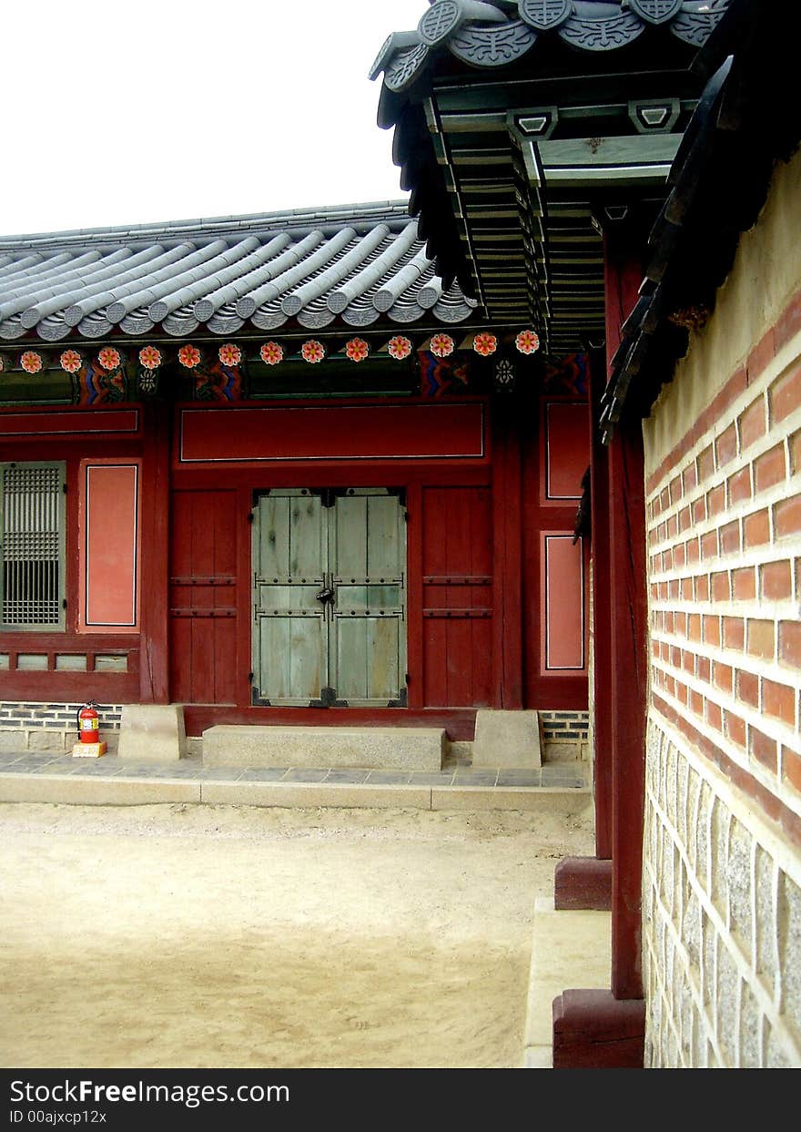 Inner wooden doors of Gyeongbokgung Palace in Seoul Korea. Inner wooden doors of Gyeongbokgung Palace in Seoul Korea