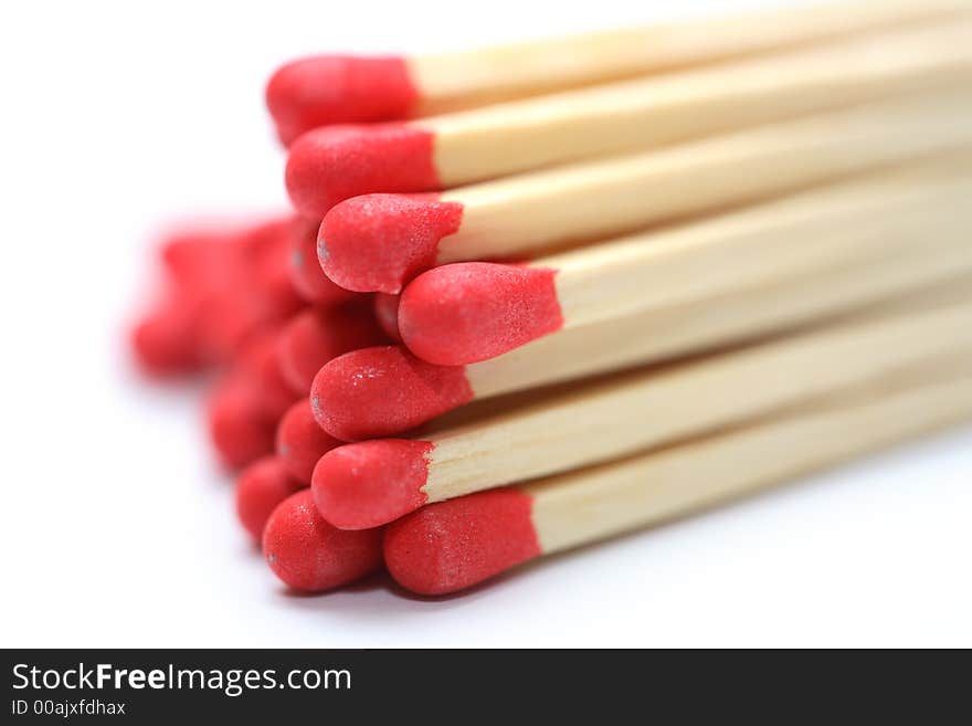 Some matches and a white background