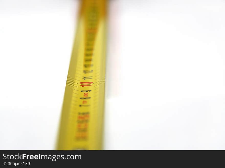 A meter and a white background. A meter and a white background