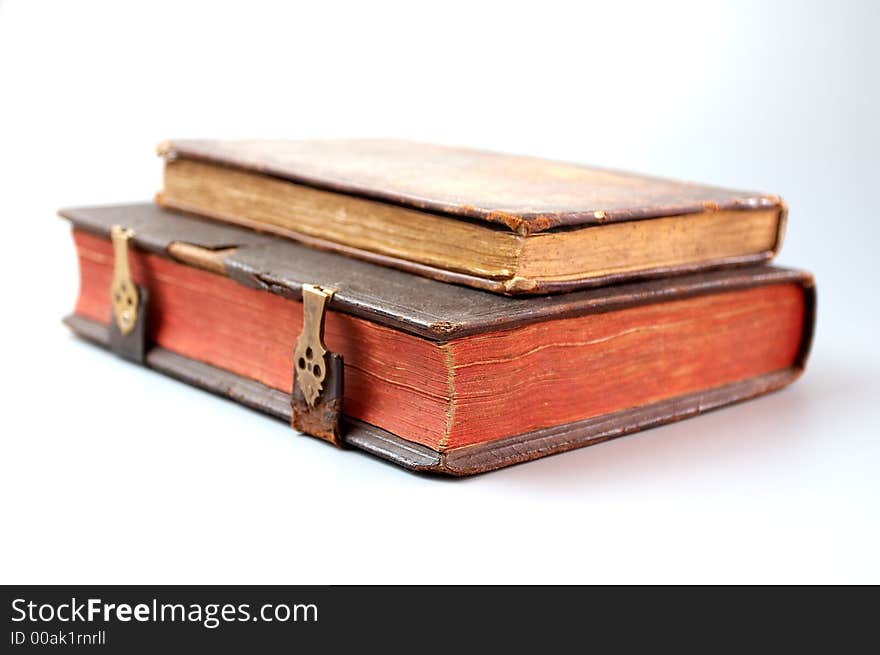 Antique book on white background. Antique book on white background