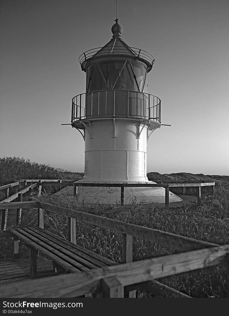 Untypical base lighthouse on the Noth Sea island of Germany, Amrum.