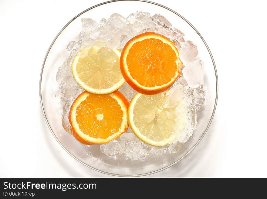 Some lemons and some oranges. Some lemons and some oranges