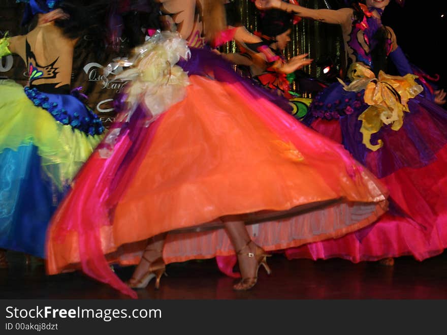 Woman dressed like butterfly dancing during a perfomance. Woman dressed like butterfly dancing during a perfomance