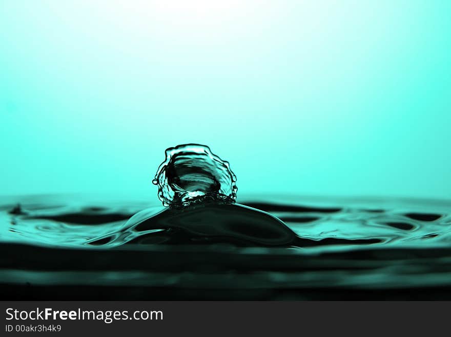 Movement of water is frozen by means of flash. Movement of water is frozen by means of flash