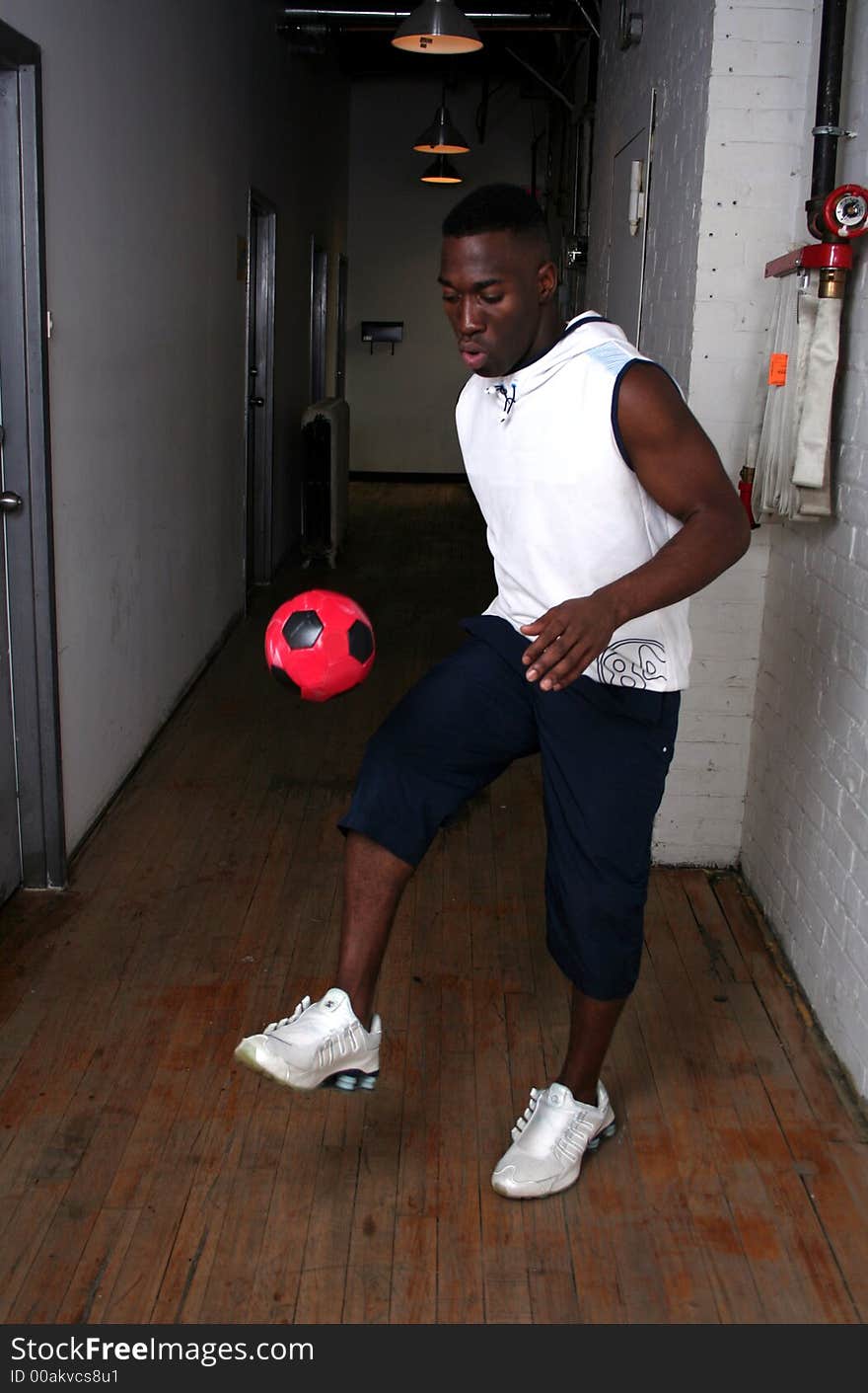 A black guy in the gym.