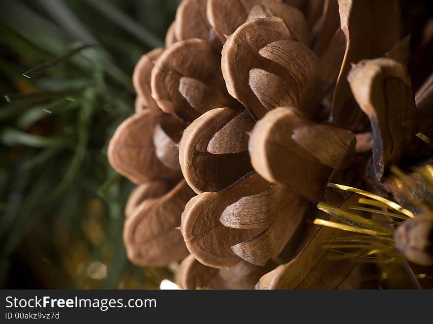 Beauty christmas tree decoration close-up. Beauty christmas tree decoration close-up