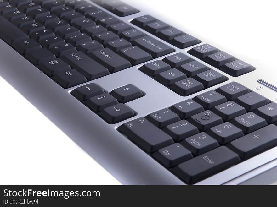 Computer keyboard isolated on white background.