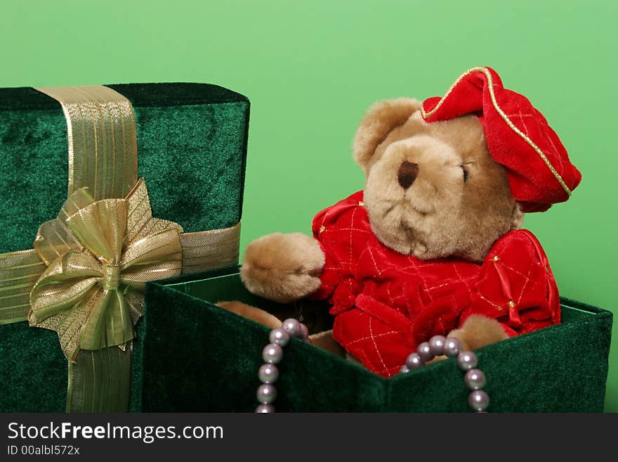 Christmas or Valentine's day gifts, bear and pearls