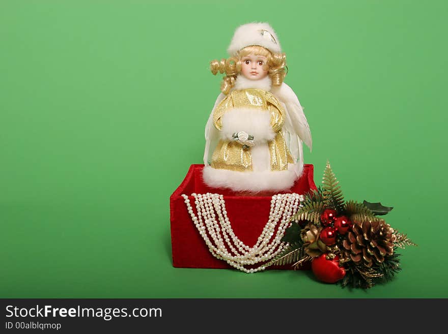 Christmas gifts, doll and decors