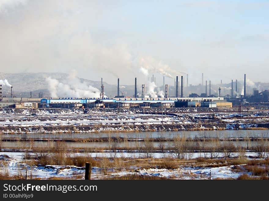 Iron and steel metallurgical Plant in different views