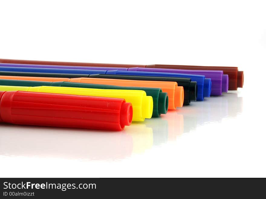 Felt Pens in a line