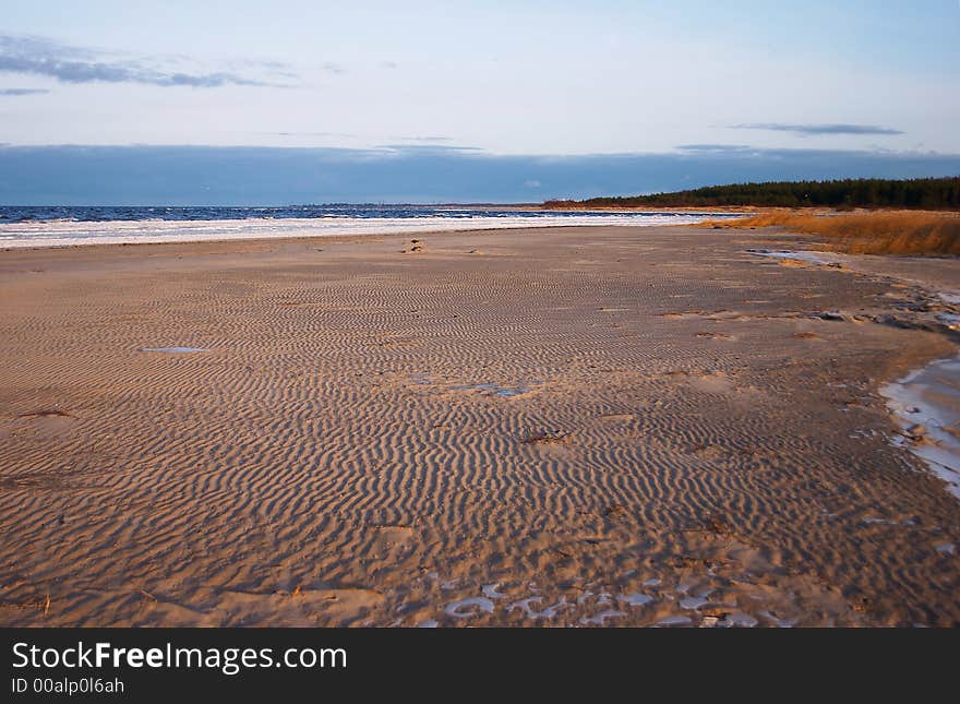 Sand, sea, seacoast, diagonal, wind. Sand, sea, seacoast, diagonal, wind