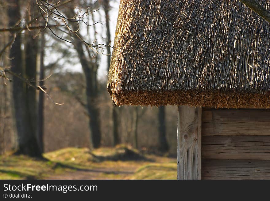 Old wooden house, sunny day