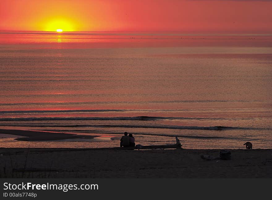 Sunset on the sea