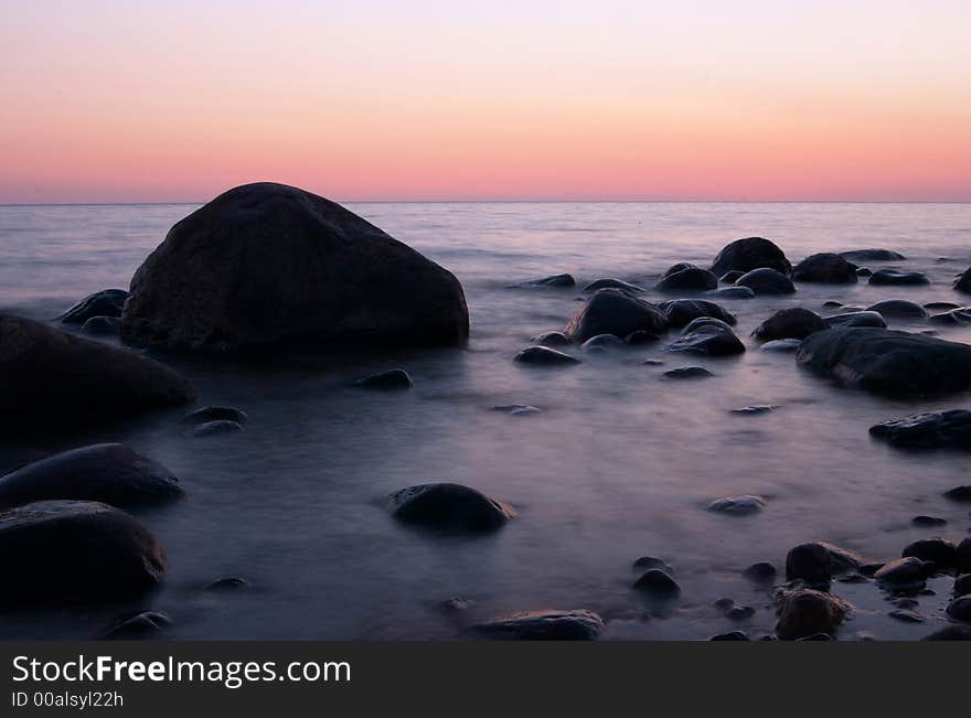 Sunset on the sea