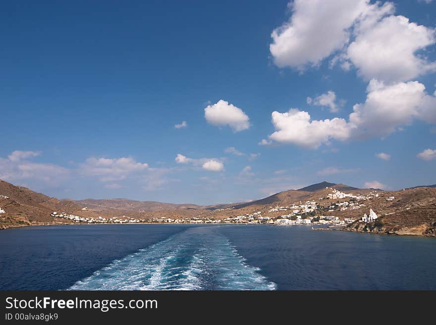 Trace on the water, Ios island, Greece