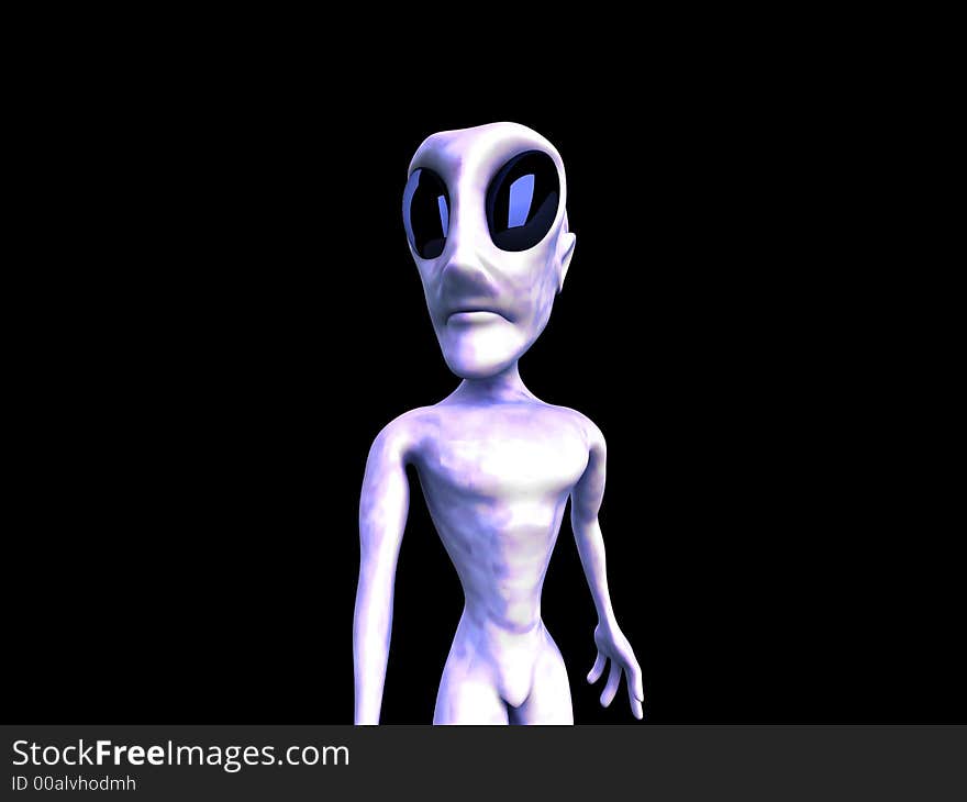 Alien, 3D generated picture of an extraterrestrial form