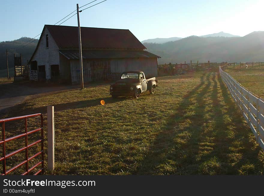 Sunset on the farm