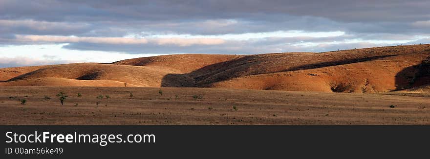 Prairie landscape in Australia's Flinders Ranges. Prairie landscape in Australia's Flinders Ranges