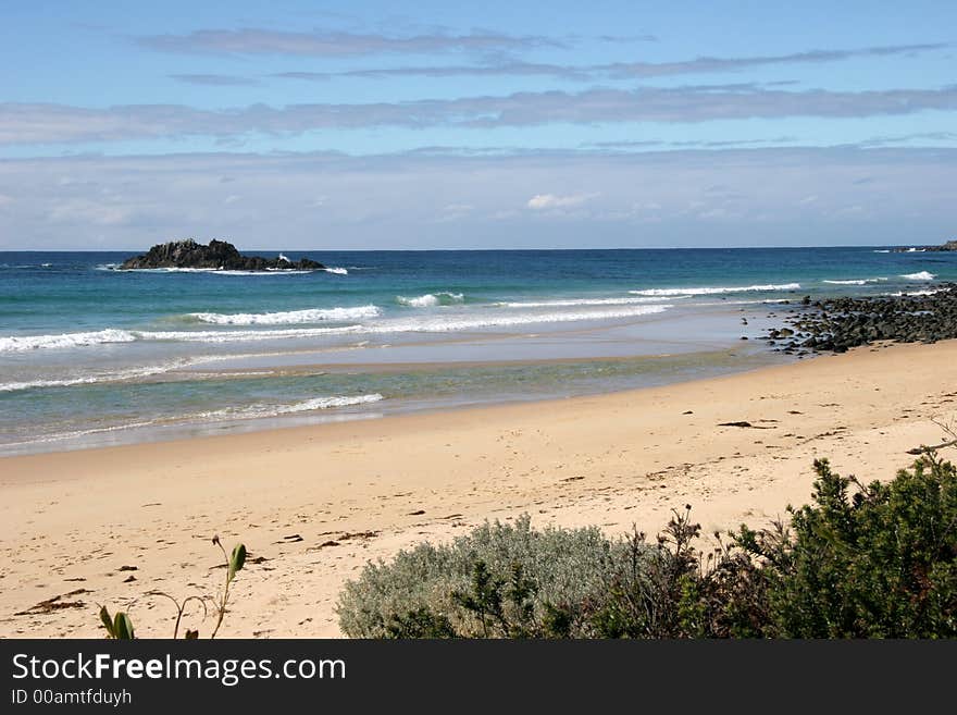 Waves breaking on a beach in Australia