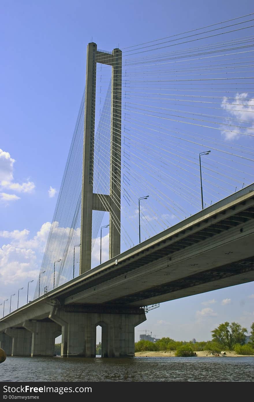 Southern Bridge on the Dnieper river in Kiev. Southern Bridge on the Dnieper river in Kiev