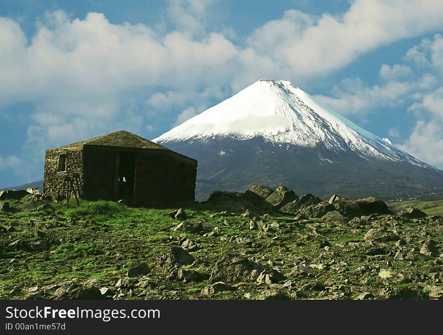 Volcano Kluchevskaya peak in Kamchatka. Volcano Kluchevskaya peak in Kamchatka