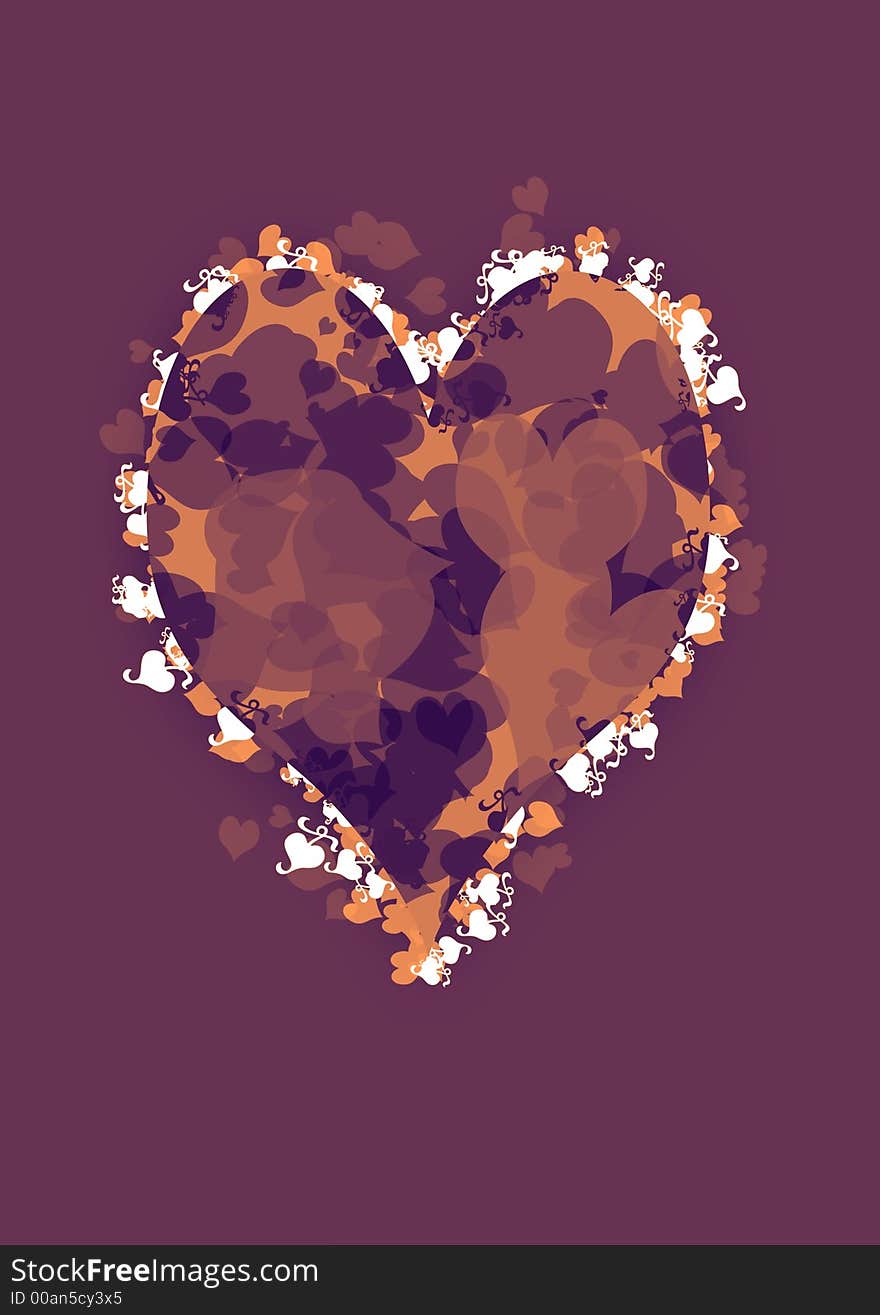 Purple valentine's day heart illustration